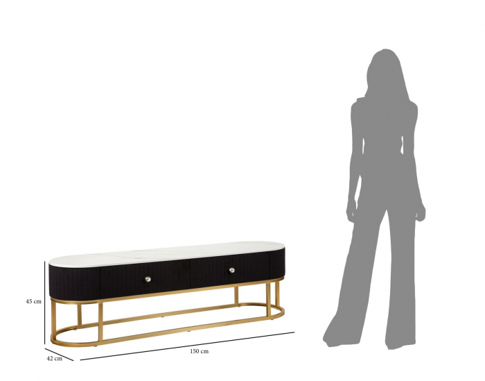 Comoda TV, MONTPELLIER, negru cm 150x42x45 [7]