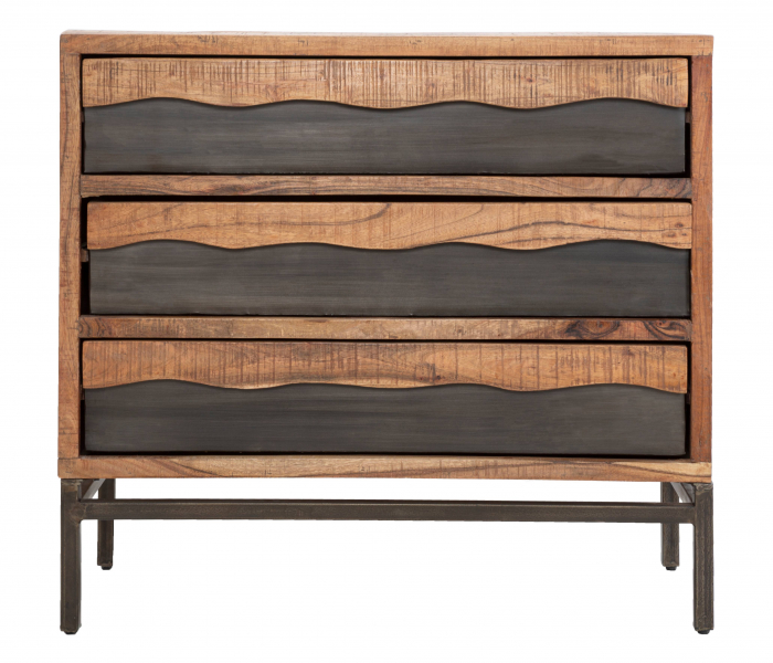 Comoda Yellowstone, Lemn/MDF/Fier, Maro/Negru, 92x49x84 cm [7]