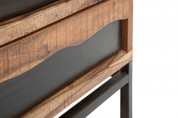 Comoda Yellowstone, Lemn/MDF/Fier, Maro/Negru, 92x49x84 cm [2]