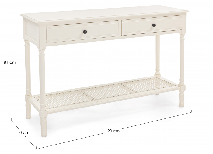 Consola Amabel, Lemn/MDF, Alb, 120x40x81 cm [5]
