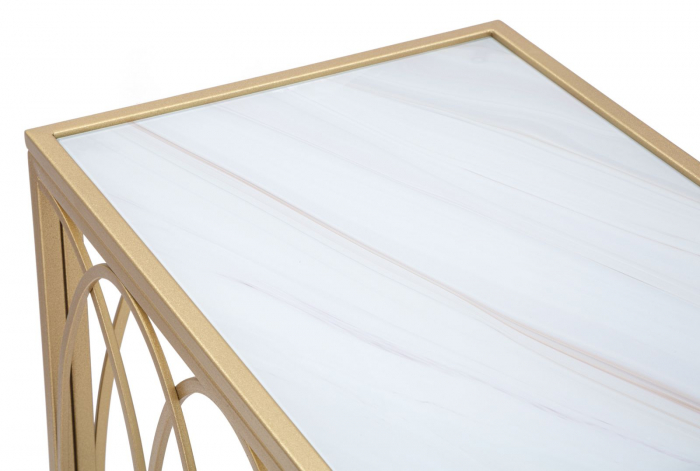 Consola arc, marmorat, cm 160x40x79 [4]