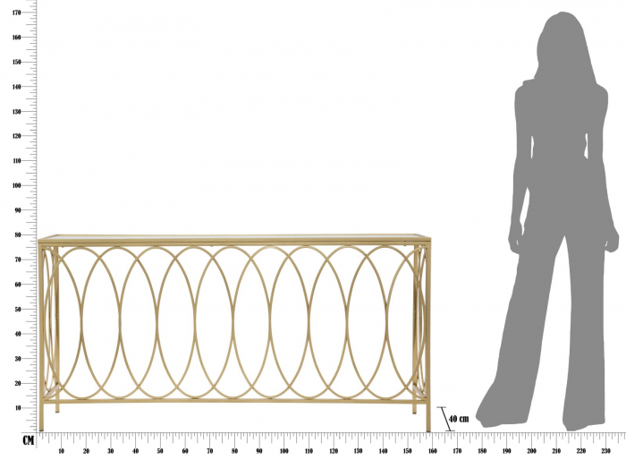Consola arc, marmorat, cm 160x40x79 [7]