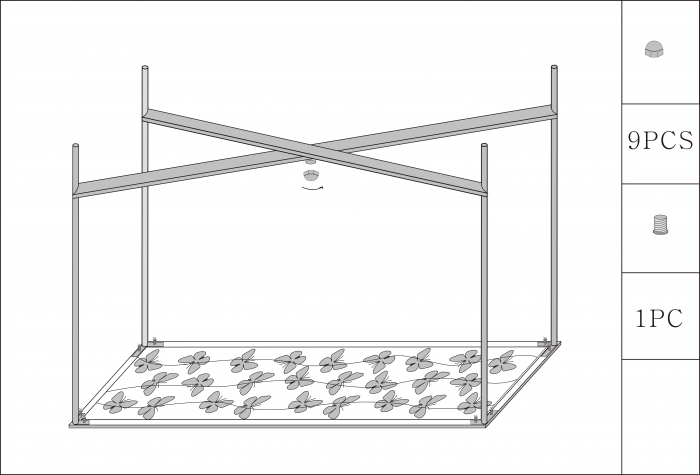 Consola Butterflies, Fier/Sticla, Auriu, 80x100x35 cm [7]