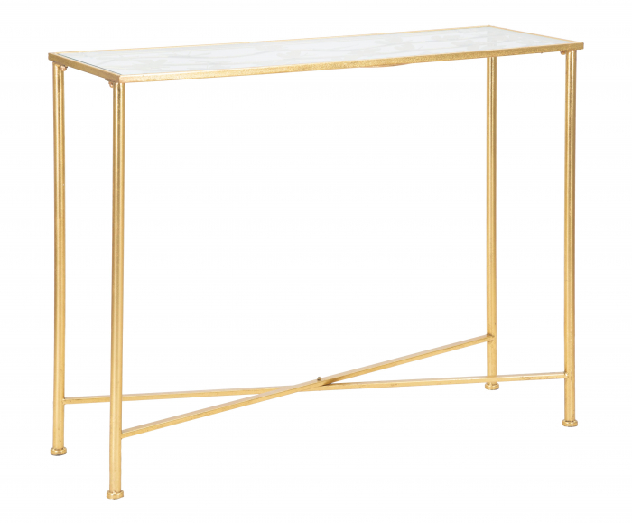 Consola Butterflies, Fier/Sticla, Auriu, 80x100x35 cm [6]