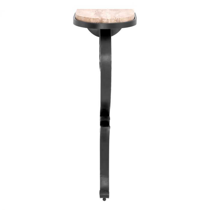 Consola de perete Ophira travertin cu finisaj gunmetal, Dims: W. 31 | D. 30 | H. 102 (CM) [3]