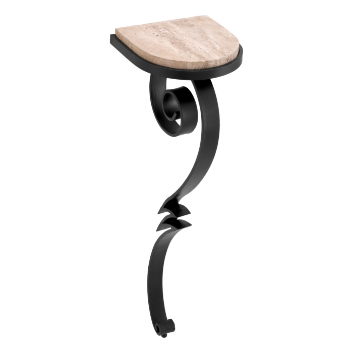 Consola de perete Ophira travertin cu finisaj gunmetal, Dims: W. 31 | D. 30 | H. 102 (CM) [2]