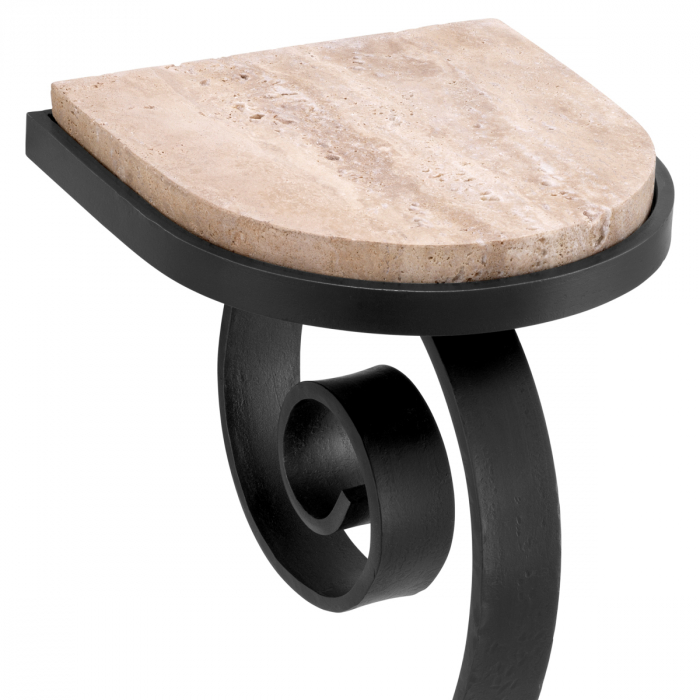 Consola de perete Ophira travertin cu finisaj gunmetal, Dims: W. 31 | D. 30 | H. 102 (CM) [5]