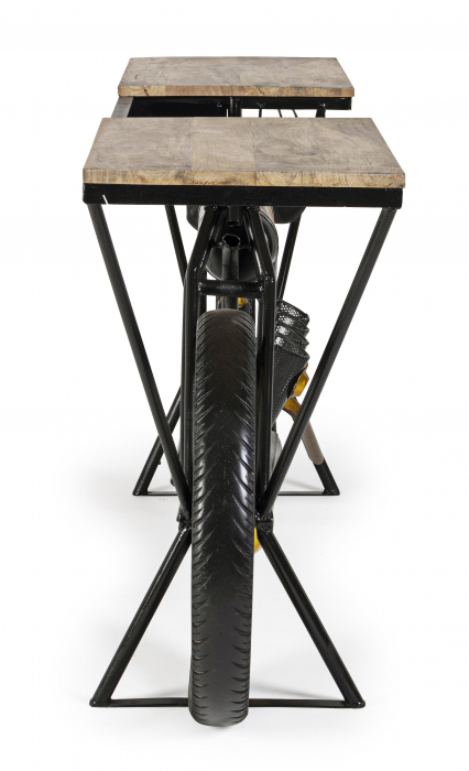 Consola Epic Moto Bar, Otel/Lemn, Multicolor, 183x41x86 cm [4]