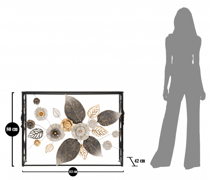 Consola Glam Dark, Fier/MDF/Oglinda, Multicolor, 80x111.8x41.9 cm [9]