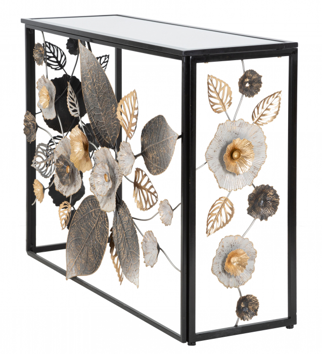 Consola Glam Dark, Fier/MDF/Oglinda, Multicolor, 80x111.8x41.9 cm [7]