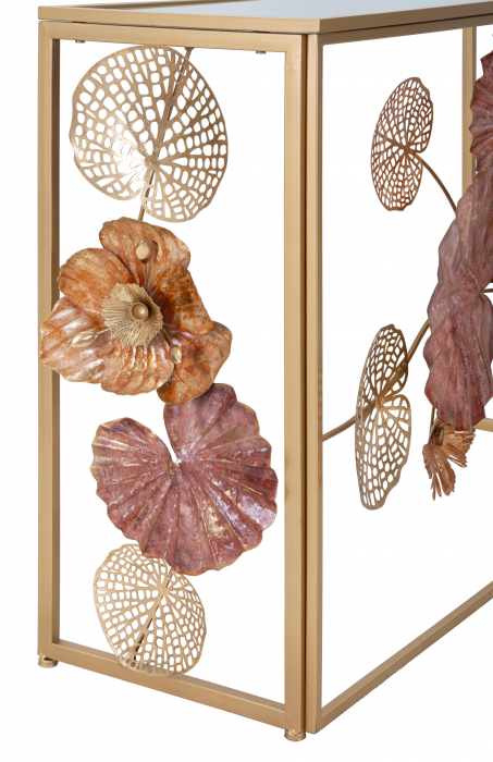 Consola Glam Redy, Fier/MDF/Oglinda, Multicolor, 80x114x41.5 cm [3]