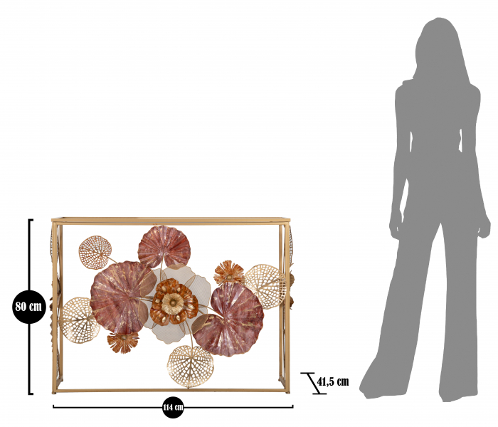 Consola Glam Redy, Fier/MDF/Oglinda, Multicolor, 80x114x41.5 cm [8]