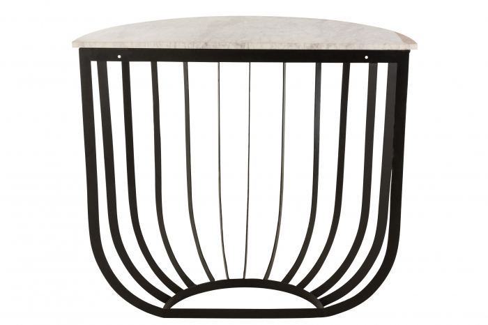Consola, Marmura/Fier, Alb/Negru, 92x46x80 cm [4]