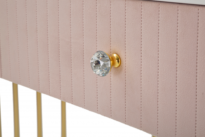 Consola Montpellier, Fier/Lemn/Fibre sintetice, Roz/Auriu/ Alb, 75x100x40 cm [3]