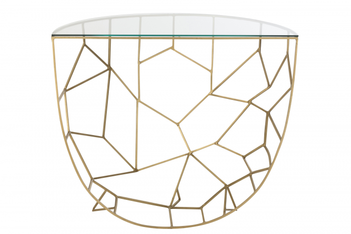 Consola Moza, Metal/Sticla, Auriu [5]