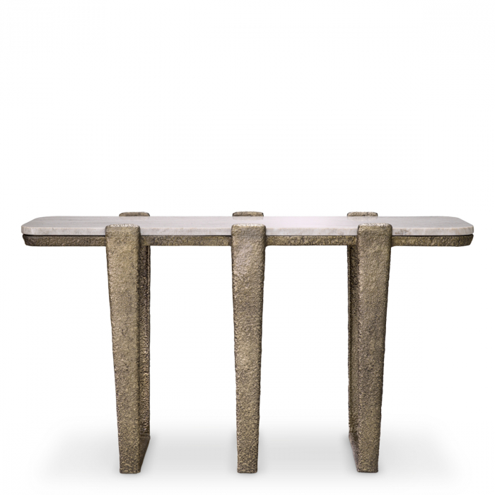 Consolă Orinda, finisaj din alamă cu aspect vintage, Dims: W. 140 | D. 43 | H. 79 (CM) [4]