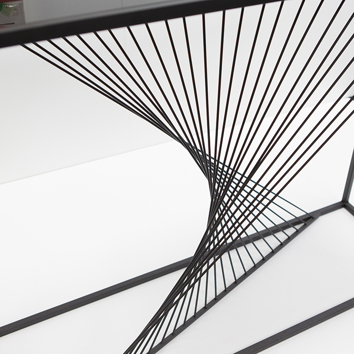 Consola Ray metal/sticla, negru , 107x31x79 cm [4]