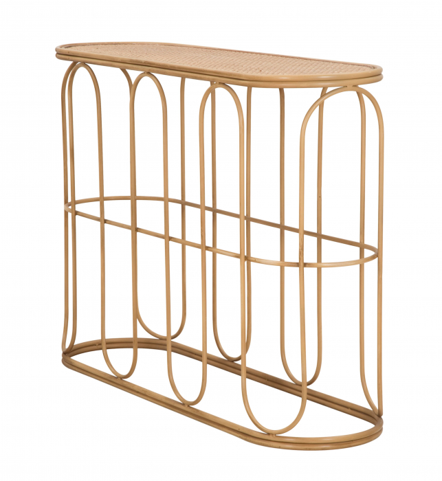 Consola Samui, Fier/Rattan, Natural, 77x110x32 cm [12]