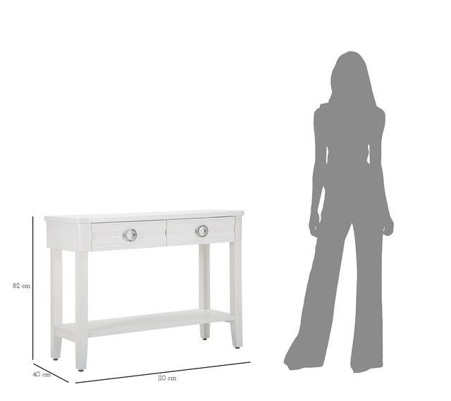 Consola Shine, Lemn/MDF/Metal, Alb, 82x110x40 cm [9]