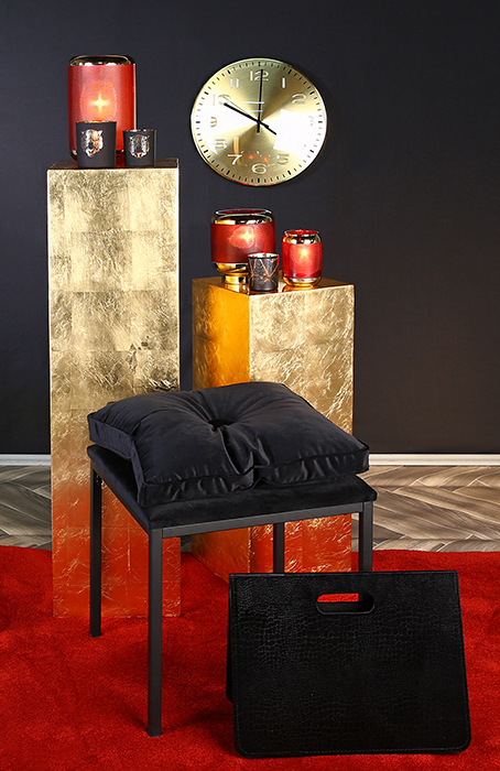 Consola Solid, fibra de sticla, auriu, 100x27x27 cm [3]