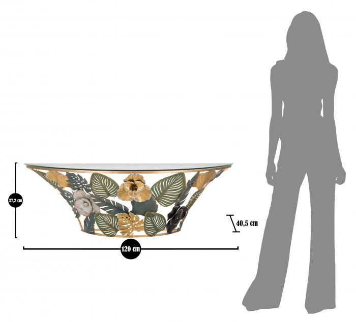 Consola suspendata Amaz, Fier/Sticla, Multicolor, 37.2x120x40.5 cm [7]