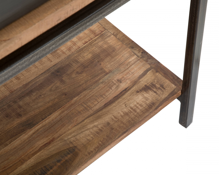 Consola Yellowstone, Lemn/Fier, Maro/Negru, 122x44x84 cm [3]