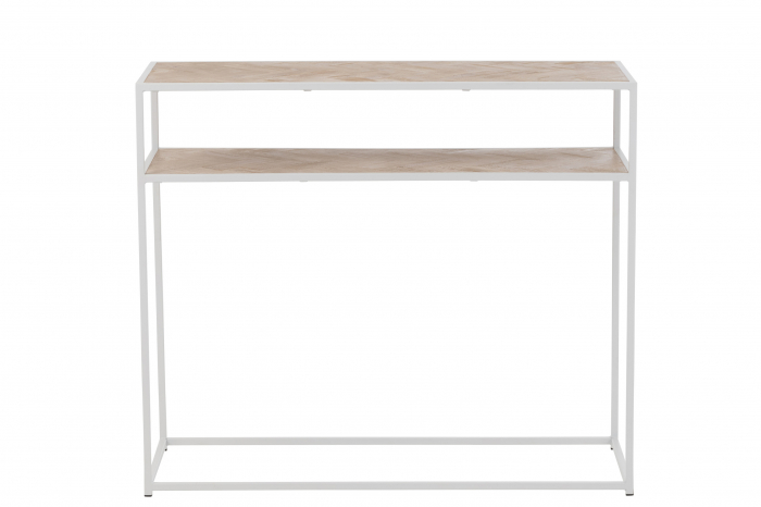 Consola Zigzag, Lemn, Alb, 100x35x85 cm [2]
