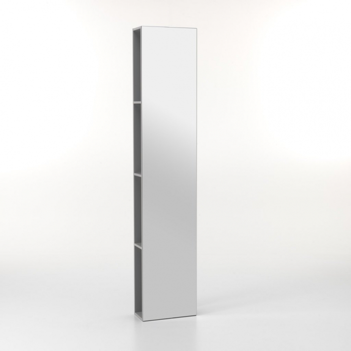 Corp suspendat cu oglinda BELSK, Melamina/Sticla, Gri, 32x18x160 cm [2]