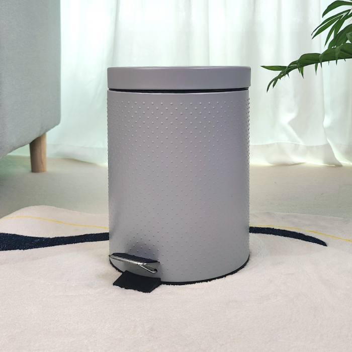 Cos de gunoi cu pedala EMBOSS, 5 litri, gri [3]