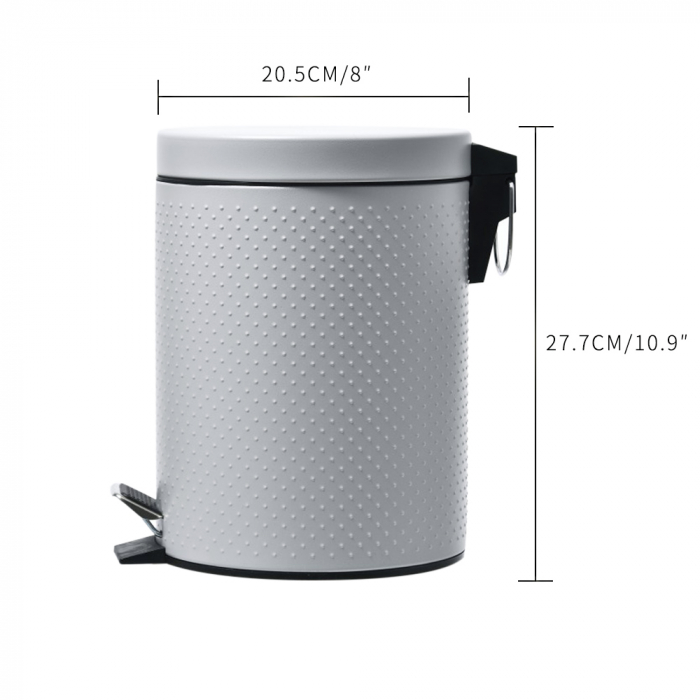 Cos de gunoi cu pedala EMBOSS, 5 litri, gri [5]