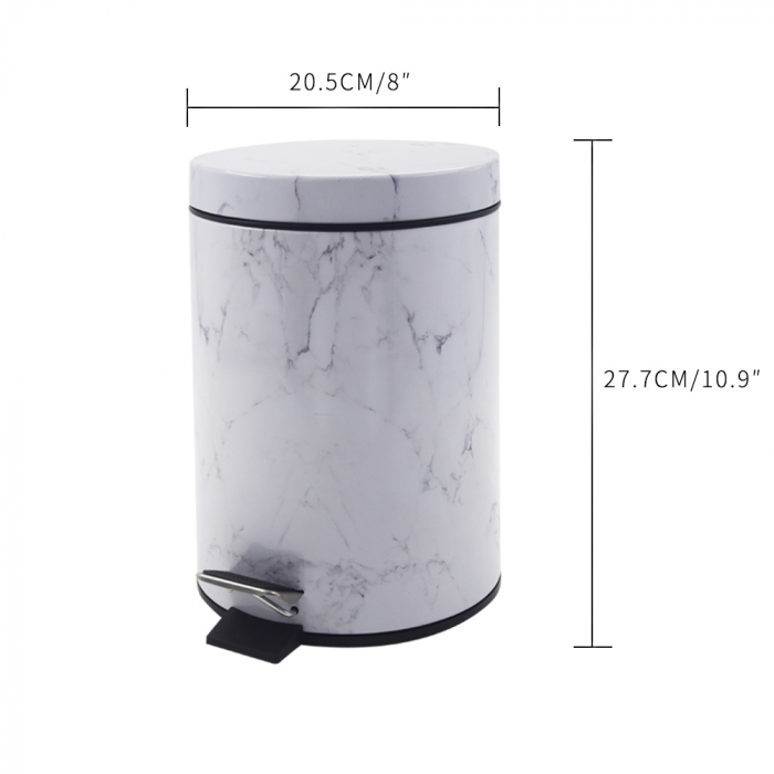 Cos de gunoi cu pedala MARBLE, 5 litri, aspect de marmura [4]