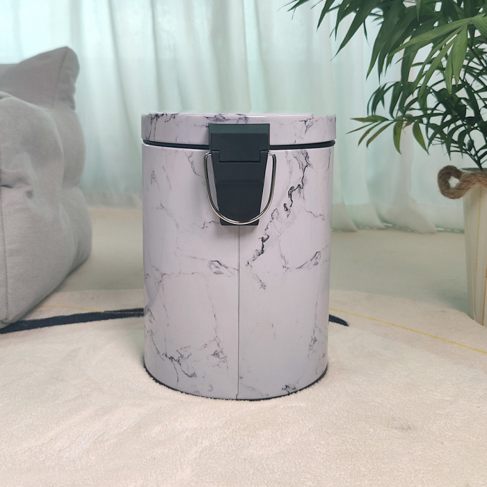 Cos de gunoi cu pedala MARBLE, 5 litri, aspect de marmura [2]