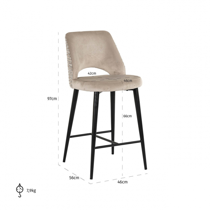Counter stool Tabitha trendy nature / quartz khaki fire ret (Be Trendy 01 Nature) [5]