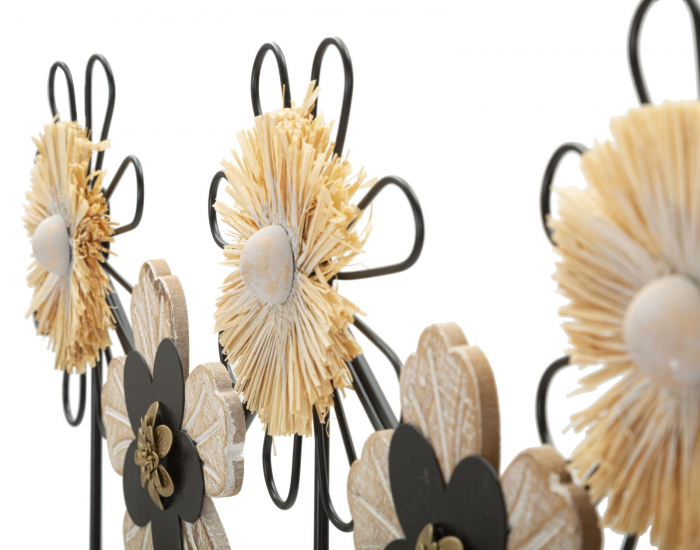 Cuier perete, Fier,Lemn si Rafie 61X5,5X30,5 cm [5]