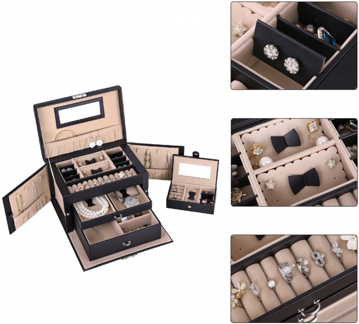 Cutie pentru bijuterii, SONGMICS, 26*18*17cm [4]