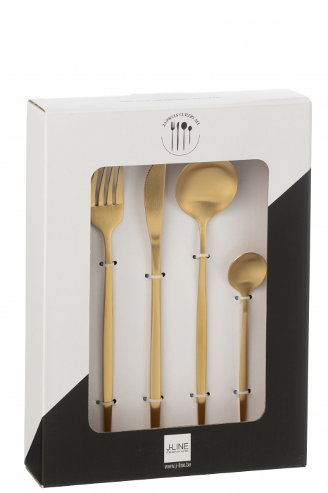 Cutie Tacamuri A 24 Bucăti, Otel Inoxidabil, Auriu Mat [3]