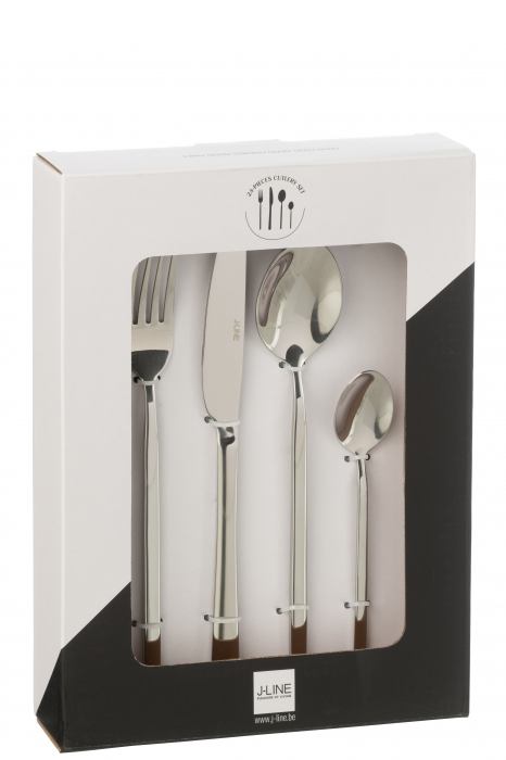 Cutie Tacamuri B 24 Bucăti, Otel Inoxidabil Argintiu Lucios [3]