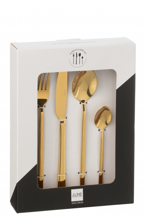 Cutie Tacamuri B 24 Bucăti, Otel Inoxidabil, Auriu Lucios [3]