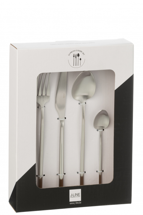 Cutie Tacamuri C 24 Bucăti, Otel Inoxidabil, Argintiu Matt [3]