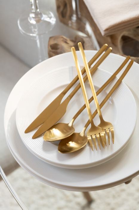 Cutie Tacamuri C 24 Bucăti, Otel Inoxidabil, Auriu Mat [5]