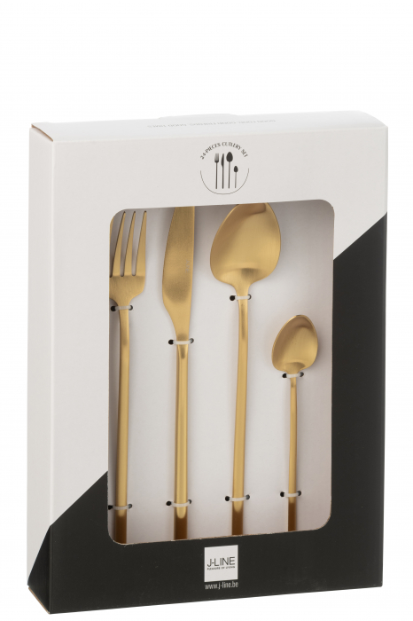 Cutie Tacamuri C 24 Bucăti, Otel Inoxidabil, Auriu Mat [3]