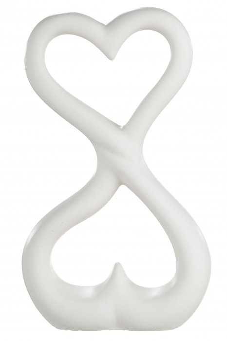 Decoratiune 2 HEARTS, ceramica, 14.5x23.5x6.5 cm [2]