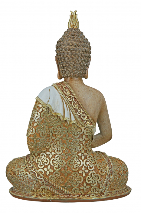 Decoratiune Buddha Mangala, Rasina, Auriu, 20x29x10 cm [4]