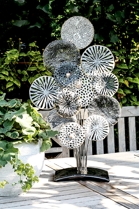 Decoratiune Circolo metal, alb/antracit, 70x37x13 cm [3]