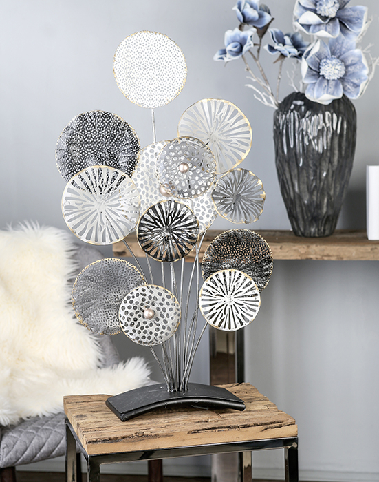 Decoratiune Circolo metal, alb/antracit, 70x37x13 cm [4]