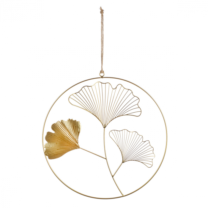 Decoratiune de agatat, Golden Ginkgo, motiv Ginkgo, Metal, auriu, PU 4, L. ,2 cm, L. 34 cm, H. 49 cm [3]