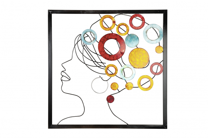 Decoratiune de perete AFRICAN, metal, 60X60X1.5 cm [2]