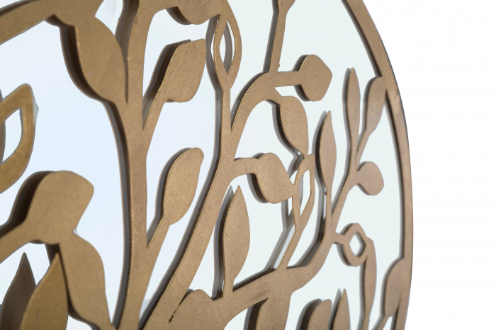 Decoratiune de perete Albero Della Vita, Fier/MDF/Oglinda, Auriu, 60x120x2 cm [4]