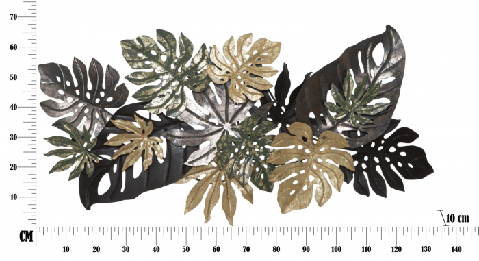 Decoratiune de perete Antique leaf, fier, multicolor, 133X10X67 cm [3]