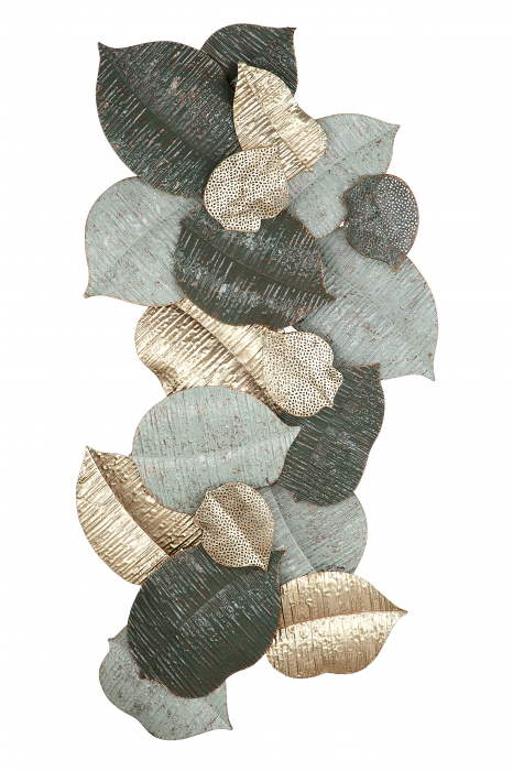 Decoratiune de perete Blätterregen, Metal, Multicolor, 7x113x60 cm [1]